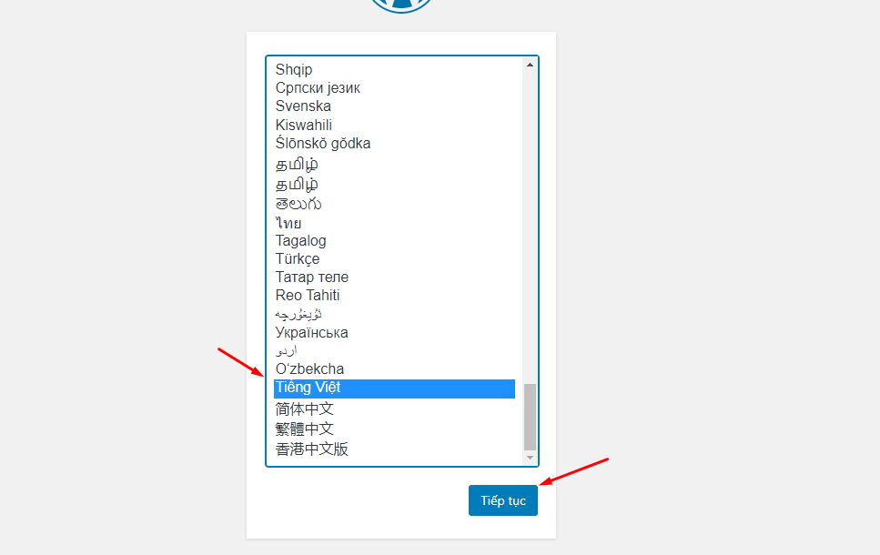 chọn tiếp tục