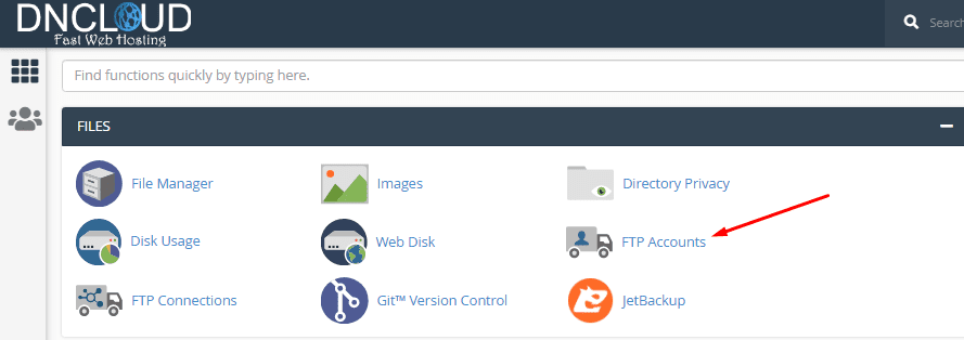 Tạo tài khoản FTP để upload trong cPanel
